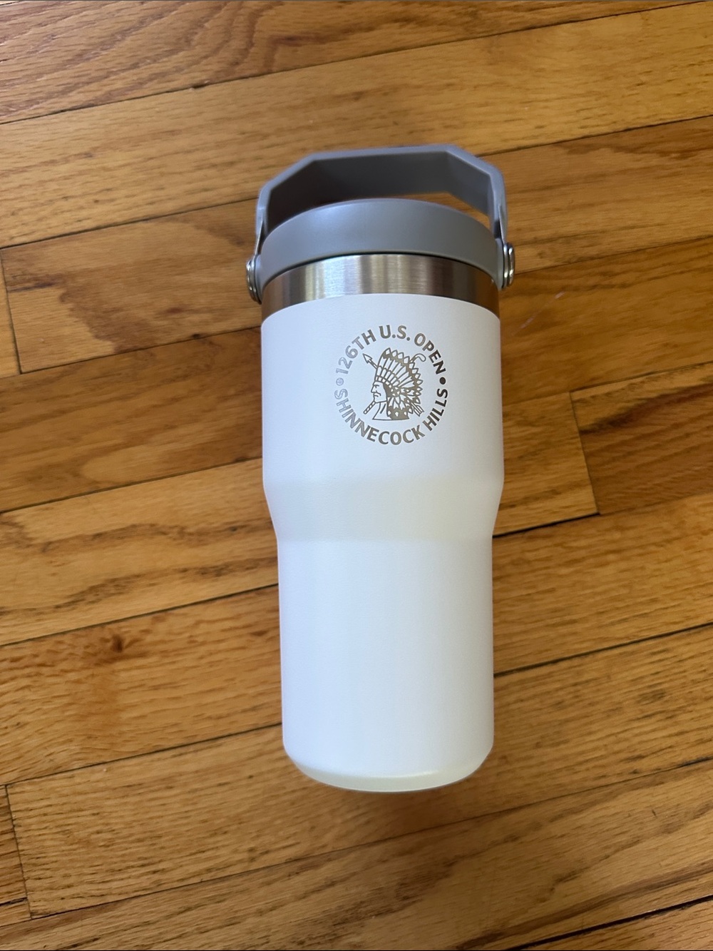Stanley White Insulated Tumbler with Gray Handle